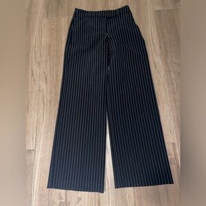 Express Black Pinstripe Wide-Leg Pants